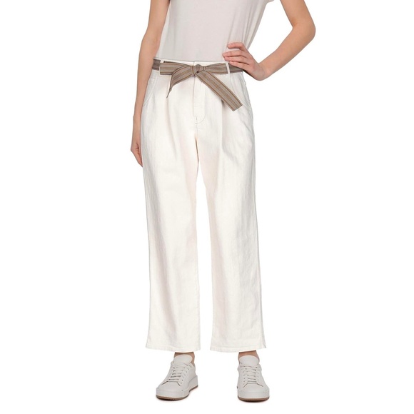 BRUNELLO CUCINELLI Low Slung Jeans Denim Trousers Relaxed Fit Ivory IT 50 US 14 - Picture 2 of 3